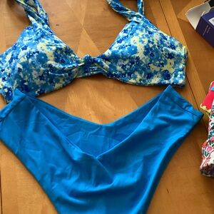 Amazon Blue Floral Bikini Set